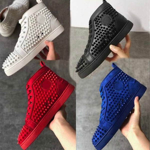 

2022wholesale spike shoes men's sneaker suede spikes chaussures shoes flats shoes men women party running sneakers, Black