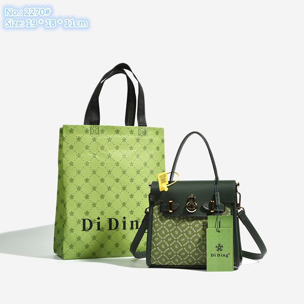 

factory direct ladies shoulder bags 3 colors flip metal buckle fashion handbag simple joker color matching leather bag sweet printed mobile