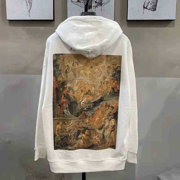

men's hoodies sweatshirts designer luxury off classic oversize ff katoen hip hop hoodie couples of black white greek oil painting print
