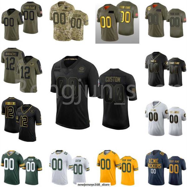

jersey 2022 green bay men women youth packer stitched football 12 aaron rodgers 17 davante adams elite custom''nfl''jers, Black