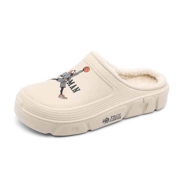 

men women croc clog designer warm slippers slides croos classic black white apricot light brown blue green beige with box mens shoes lightwe