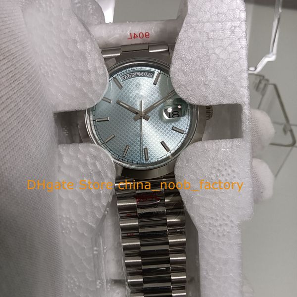 

16 style automatic watch mens 40mm date sapphire glass blue dial platinum smooth bezel mechanical 18k yellow gold gmf 904l steel cal.3255 mo, Slivery;brown