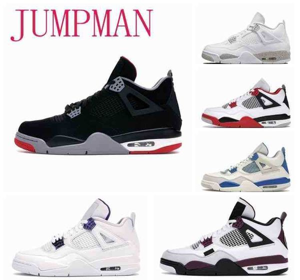 

men basketball shoes university blue black cement 4 4s white oreo unc taupe haze og bred mens trainers sneakers sports with box