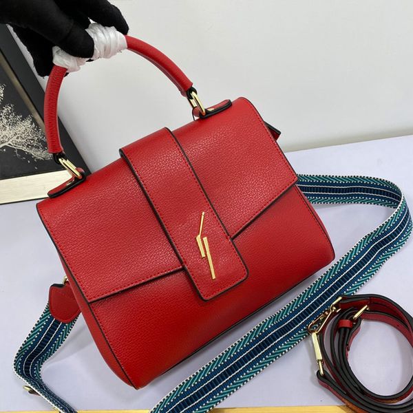 

latest shoulder bag women palmar striation handbags cowhide cross body bags fashion hardware letters classic double compartment zipper pocke