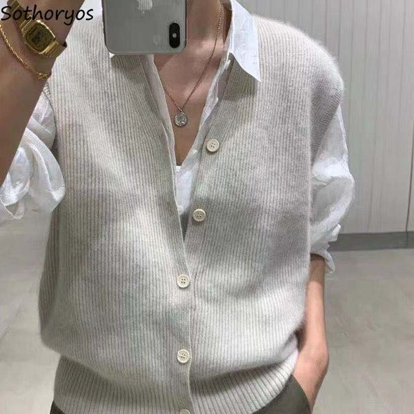 

women's vests tender sweater vest women stylish s-4xl autumn v-neck plush knitting sleeveless knitwear female solid elegant warm cozy j, Black;white