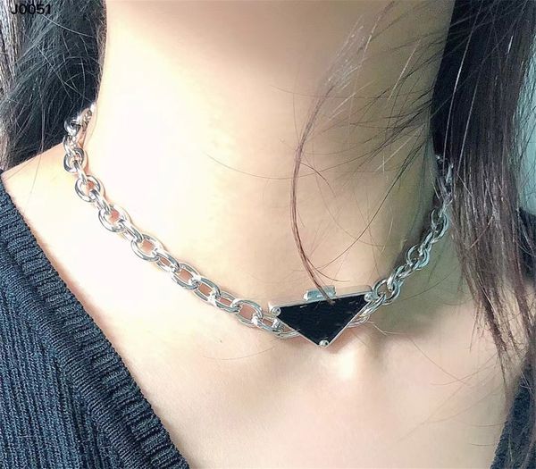 

gold plated luxury brand designer pendants necklaces stainless steel double letter choker pendant necklace beads chain jewelry accessories g, Silver