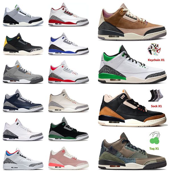 

authentic 2023 og jumpman basketball shoes archaeo brown muslin lucky green 3 3s iii jorden dark iris pine green men women sneakers trainers