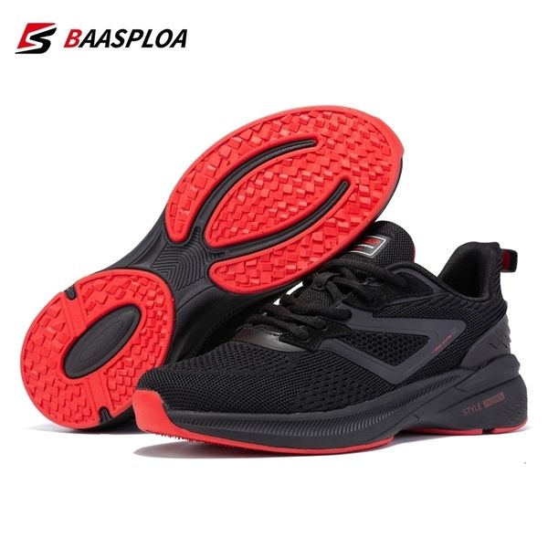 

dress shoes baasploa 2022 spring sneaker fashion comfortable running breathable tenis light shock absorption casual 221116, Black