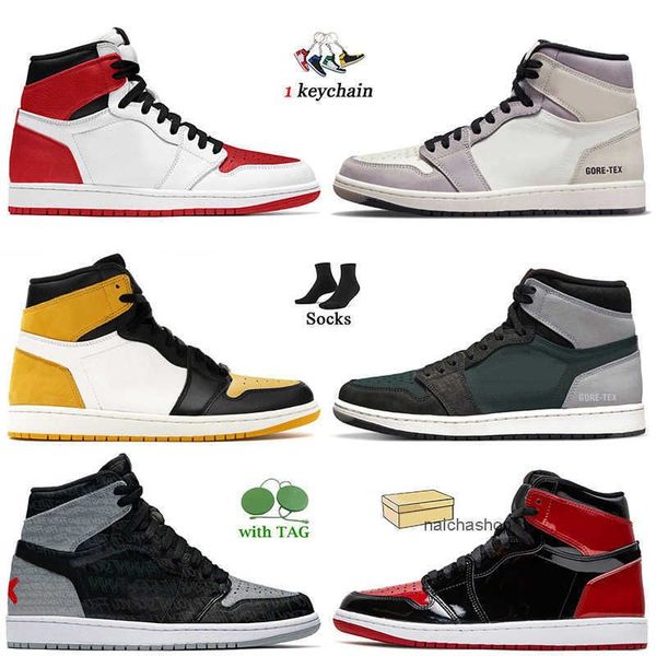 

1s high og basketball shoes womens mens jumpman 1 heritage yellow toe rebellionaire patent bred bordeaux university blue mid triple white