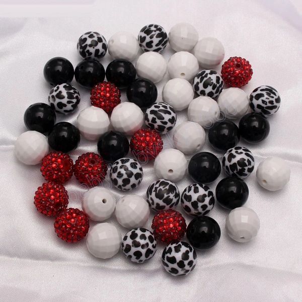 

red white black loose beads diy jewelry acylic rhinestone beads kits accessories for kids girls necklace making, Red;brown