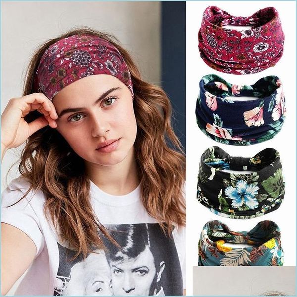 

headbands leaf flower printed womens headbands yoga sport sweatband headwraps hair bands fashion drop delivery jewelry hairjewelry dhneh, Silver