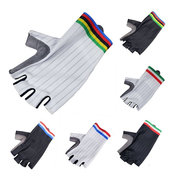 

five fingers gloves pro aero cycling men women team light half finger anti slip shockproof road bike guantes ciclismo 221116, Blue;gray