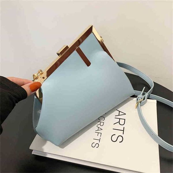 

bag women 2022 new texture clip buckle women's bag popular versatile pu messenger shoulder outlet black friday jbz1