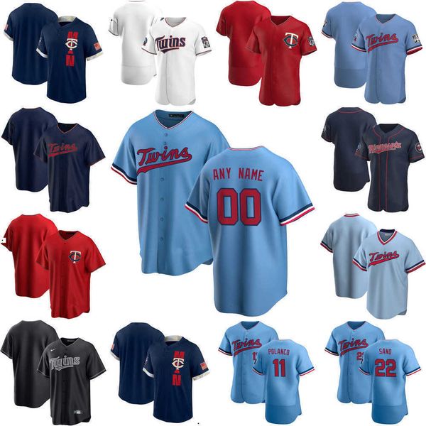 

2022 baseball jerseys custom jersey minnesota''twins''mens women youth 22 miguel sano 25 byron buxton 20 josh donaldson, Blue;black