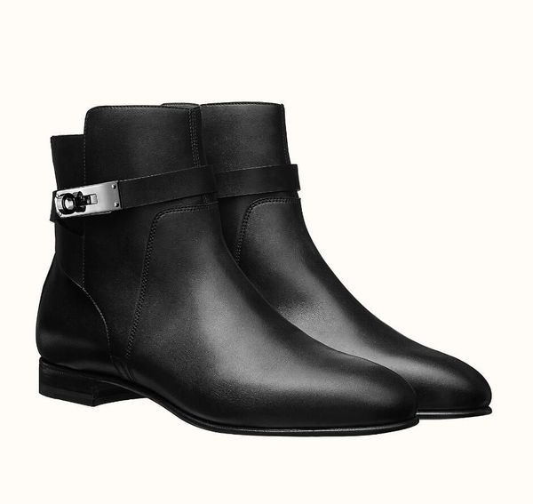 

famous brand neo ankle boots women's kelly buckle wrapped lace up short boots black calfskin winter comfort walking eu35-42