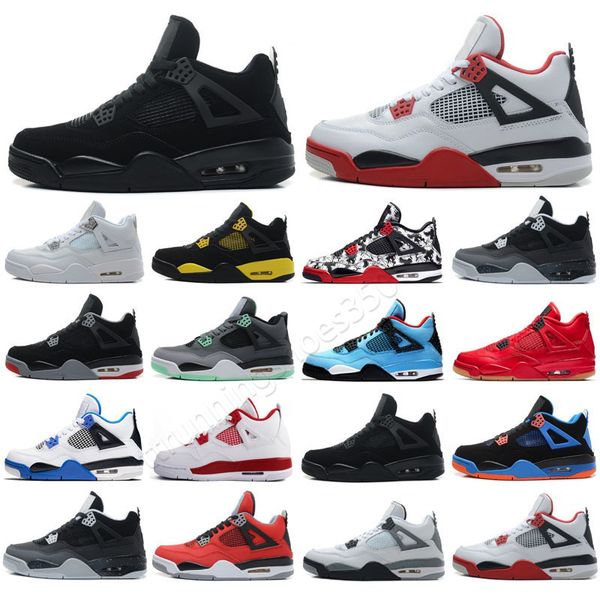 

4 oreo white cement bred sail university blue basketball shoes 4s military black cat midnight navy fire red infrared amm pure money