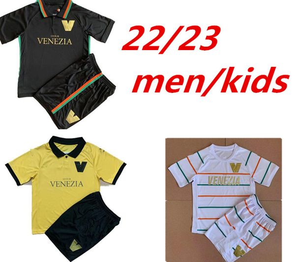 

22 23 venezia fc soccer jerseys home black away white third blue 4th red 10# aramu 11# forte venice 2022 2023 busio 27# football shirts 3rd, Black;yellow