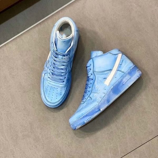 

2022 designer 1 low flower brown damier azur authentic leather shoes outdoor luxury classic ms1211 men women with original suitcase box walk, Black