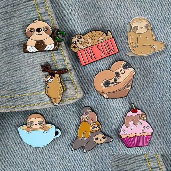 

pins brooches cute summer sloth brooch pins enamel lapel pin for women men dress co fashion jewelry drop delivery dhzia, Gray