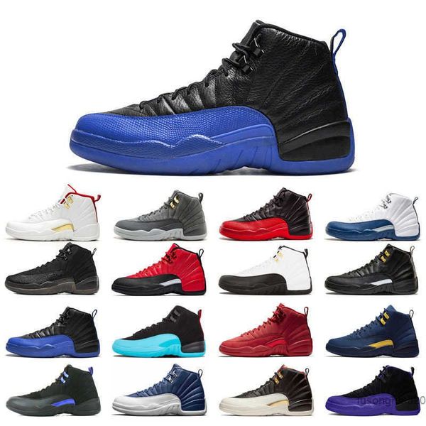 

2022 12s 12 original basketball shoes for man black purple bulls dark grey fiba flu game blue gym red indigo michigan o-black reverse taxi j