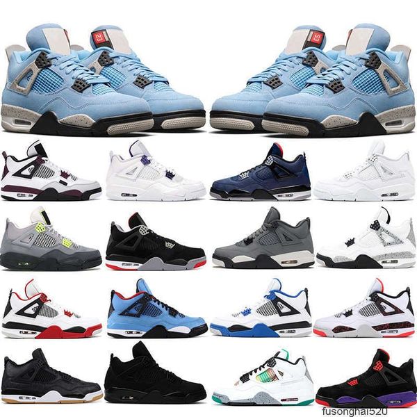 

2023 university blue 4 basketball shoes 4s fired red black cat cool grey court purple bred mens sneakers spor jordens jordon