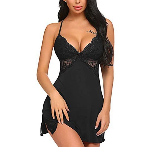 

women pyjamas lingerie lace chemise sleepwear babydoll teddy lingerie, Red;black