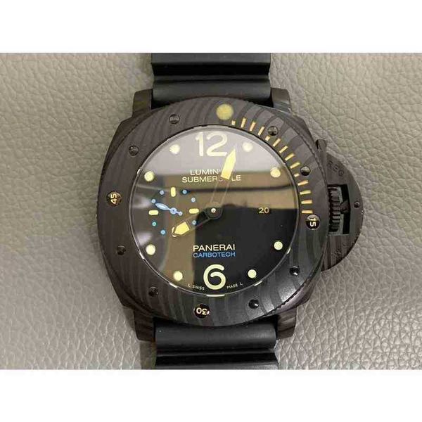 

limited edition vs carbon fiber ceramic panerais sswatch luxury mechanical movement watch panera swiss automatic sapphire mirror 47mm 13mm i, Slivery;brown