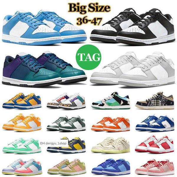 

36-47 mens designer casual shoes men women sneakers panda white black paisley university blue grey fog coast trainers tennis jogging walking