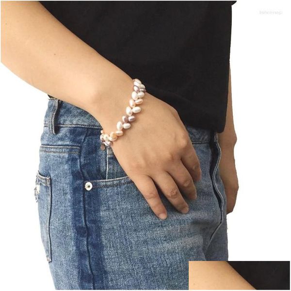 

charm bracelets charm bracelets exquisite fashion staggered baroque pearl bracelet white pink khaki natural freshwater women trendy dhsqx, Golden;silver