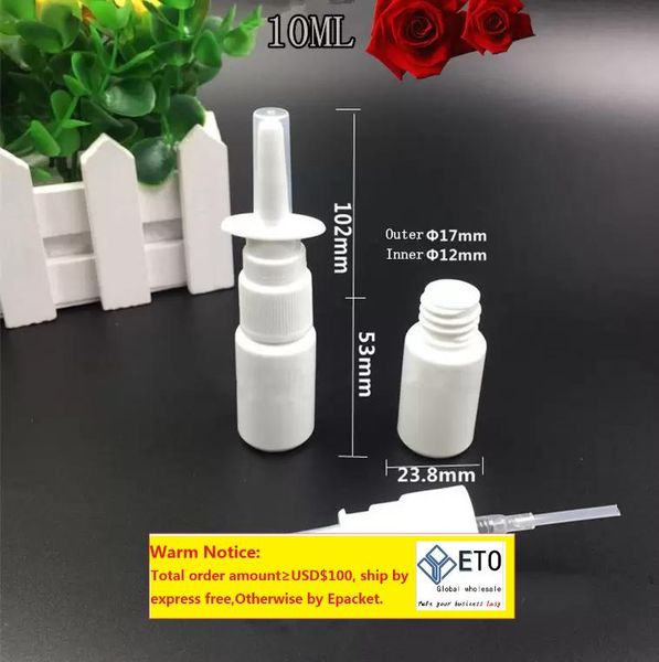 

5ml 10ml 15ml 20ml 30ml 50ml100pcslot white plastic spray bottlediy nasal containerempty packing bottle
