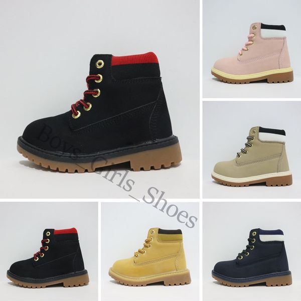 

girls martin boots kids winter new princess snowboots children short boots baby toddler warm shoes, Black