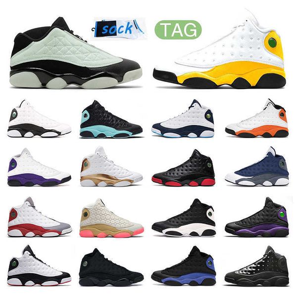 

men basketball shoes jumpman 13 singles day university gold hyper royal lucky green outdoor athletic 13s mens sneakers, Black