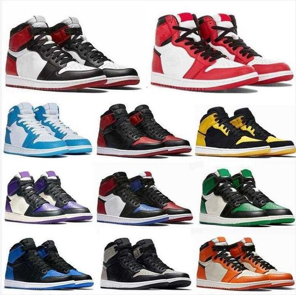 

jumpman 1 basketball shoes designer sneakers trainers running unc hyper royal homage to home university blue men sport 36-48kd66vujt og high, Black