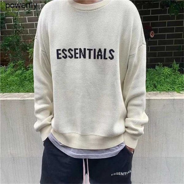 

men's sweaters designer essential crew neck pullover men's women's fashion streetwear sweater, White;black