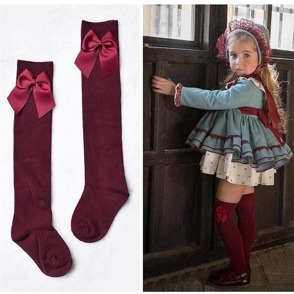 

leggings tights lovely childrens girls royal style bow knee high socksbaby toddler bowknot sockskids thighhighs over sock sox 311y 221116, Blue