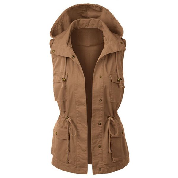 

women's vests outerwear coats clothes cycling sport outdoor running casual waistcoats womens sleeveless hooded coat solid color 5xl plu, Black;white