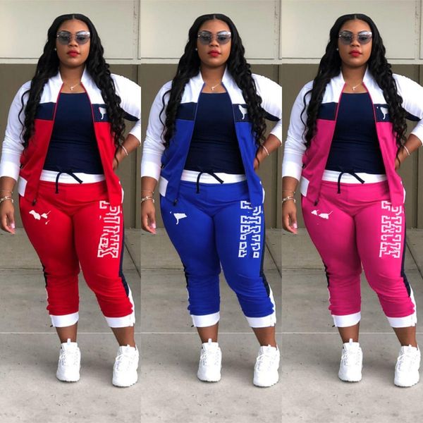 

designer brand women tracksuits jogging suits pink print two piece set long sleeve sweatsuits jacket pants patchwork outfits fall winter cas, Gray