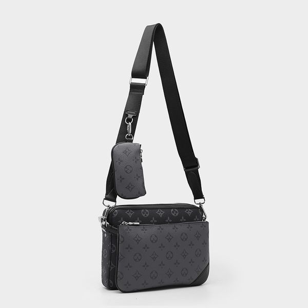 

hh men luxury trio desinger messenger bag eclipse reverse canvas crossbody bags 3 piece set leather shoulder bag with purse wallet clutch bl