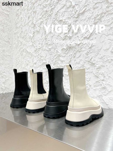 

lady matte rivets with box jil thick soled middle sleeve front zipper sander chelsea boots women's women designers rois 2022 size 34-40, Black