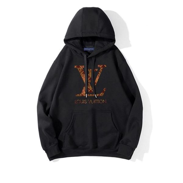 

homme hooded sweatshirts louis vuitton lv mens women designer hoodies mens clothing high street print hoodies pullover winter sweatshirts gu, Black