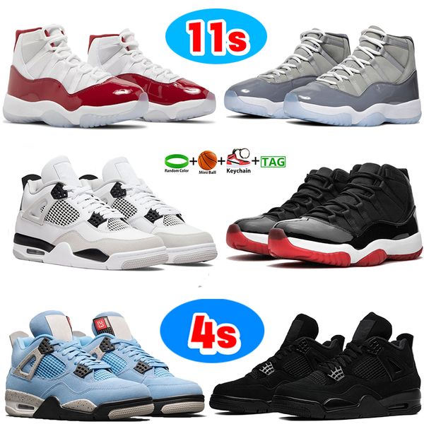 

2023 high boots jumpman 11 4 basketball shoes mens 11s 4s sneaker cherry university blue cool grey red thunder military black bred white cat