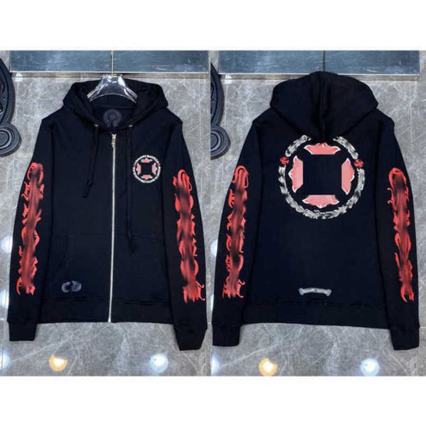 

luxury fashion men's jackets sweatshirts designer classic hoodies zipper hooded sweater cross pullover sanskrit hoodie casual men women, Black;brown