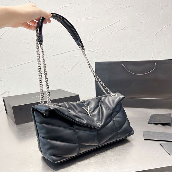 

brand letters handbags classic women messenger shoulder bag soft gold silver chain totes designer bags