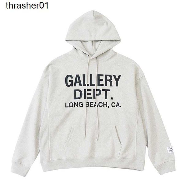 

men's hoodies deesigner sweatshirts punk street galery dept letter fleece men's simple printed fashion hoodie, Black