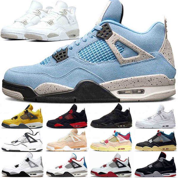 

with box designer jumpman dress shoes 4s basketball 4 men women black cat red thunder lightning university blue white oreo bred pure money m