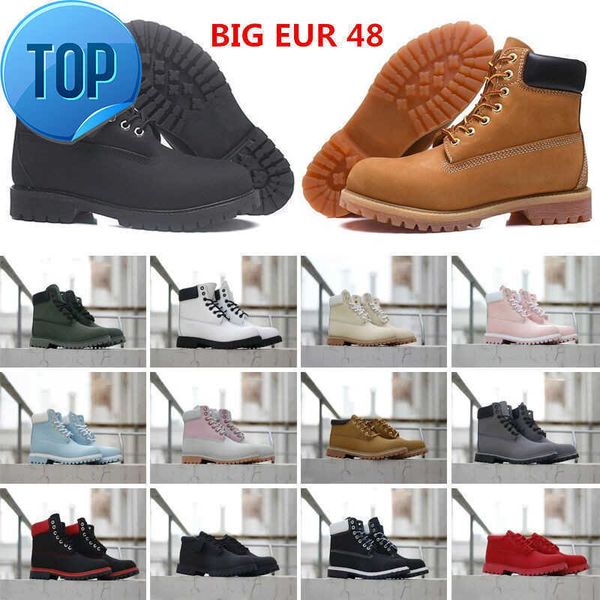 

big eur 48 2022 women classic yellow timber men waterproof casual ankle land boot cut snow hiking sports trainer shoes, Black