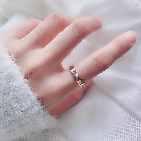 

luxury love ring brand designer rings carti band ring 3 diamonds women men jewelry titanium steel gold-plated lady's ring holiday gift, Silver