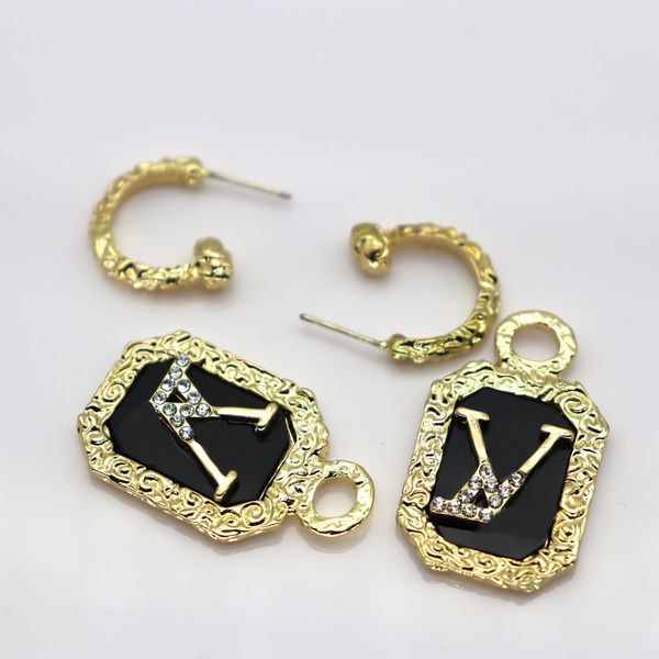 

retro charm designers gold love earrings designer women bow diamonds party wedding rhinestone birthday gift luxury classic brand european am, Golden