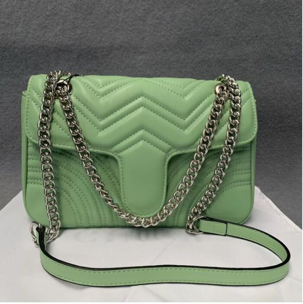

2022 quality 6 colors famous brand women designer shoulder silver chain bag leather chain bag cross body pure color womens handbag crossbody