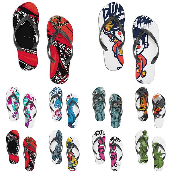 

men women custom slippers cartoon design anime diy word black white blue red purple mens colorful trainer 027